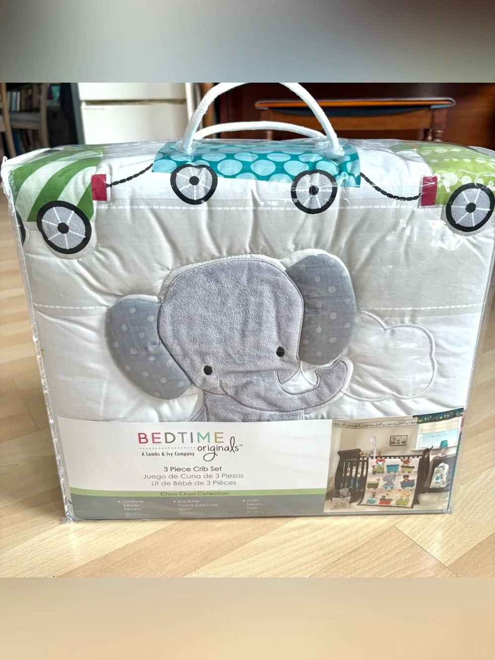 Lambs & Ivy Animal Train 3 Piece Crib Set – Choo Choo Collection Nursery Bedding